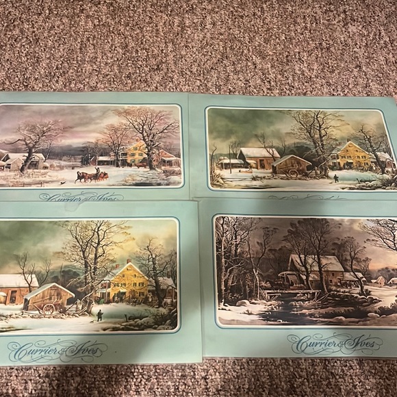 Currier & Ives Kitchen Vintage Currier And Ives Placemats Poshmark